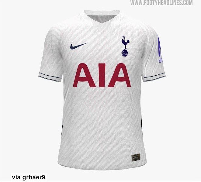 热刺新赛季主场球衣谍照：经典白 海军蓝，搭配对角线条纹