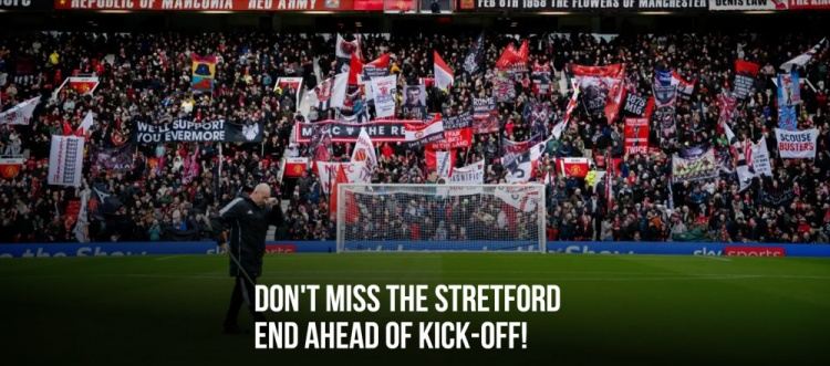 曼联vs利兹联的比赛一层看台将有180多面红魔助威旗，二层有120面