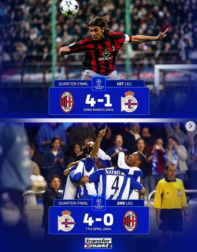 德转盘点欧冠1/4决赛经典逆转：皇马、巴萨、拜仁、蓝军在列