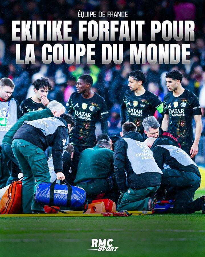 重伤！RMC：埃基蒂克确定因伤无缘世界杯，今日预计确认跟腱断裂