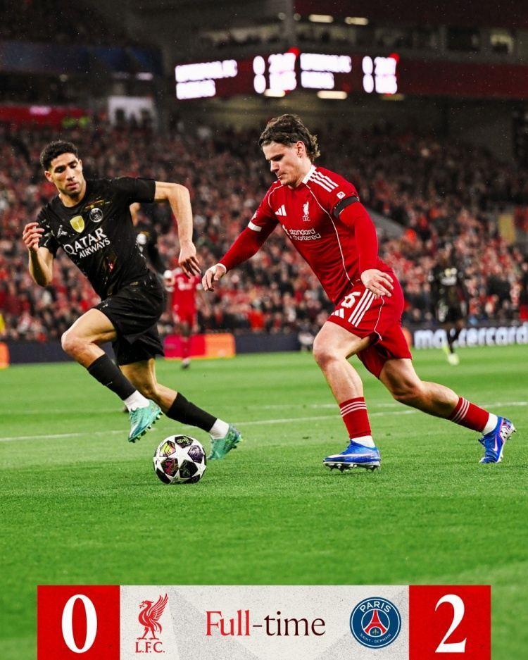 巴黎两连杀！利物浦近10年欧冠1冠2亚2八强，4次负皇马2次输巴黎