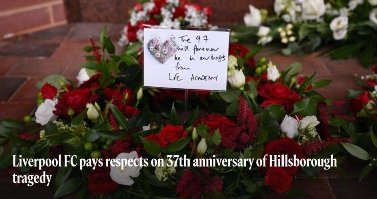 斯洛特、范戴克等人向希尔斯堡惨案献花，多位利物浦高层前往悼念