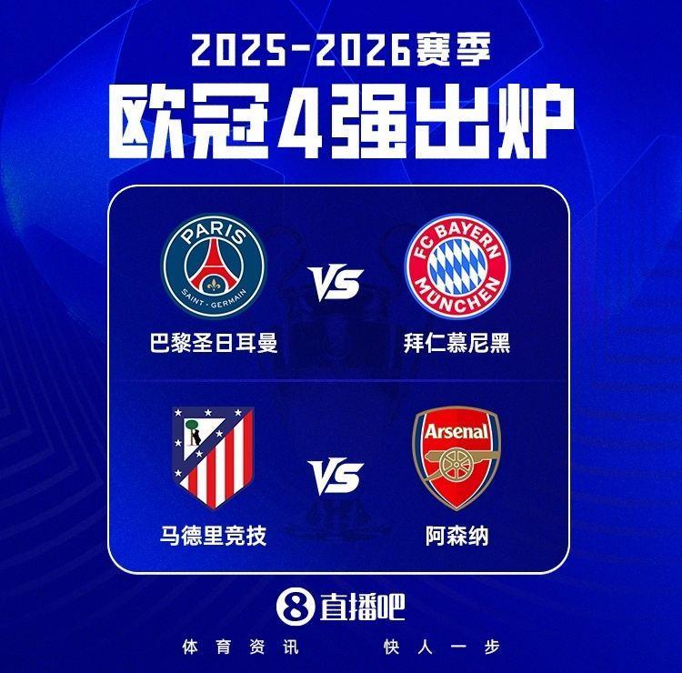 近十年欧冠四强：皇马进6次夺4冠！巴黎5次拜仁4次马竞阿森纳2次