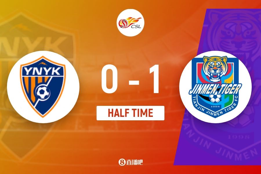 半场-云南玉昆0-1天津津门虎 张宸梁杨帆染黄基莱斯单刀破门