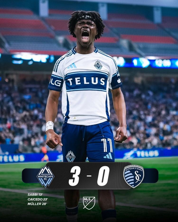 温哥华白浪3-0击败堪萨斯城取得三连胜，穆勒头球破门