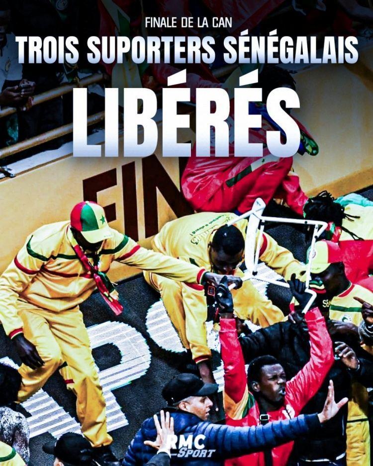 法媒：非洲杯决赛后时被捕的4名球迷获释 3个塞内加尔人1个法国人