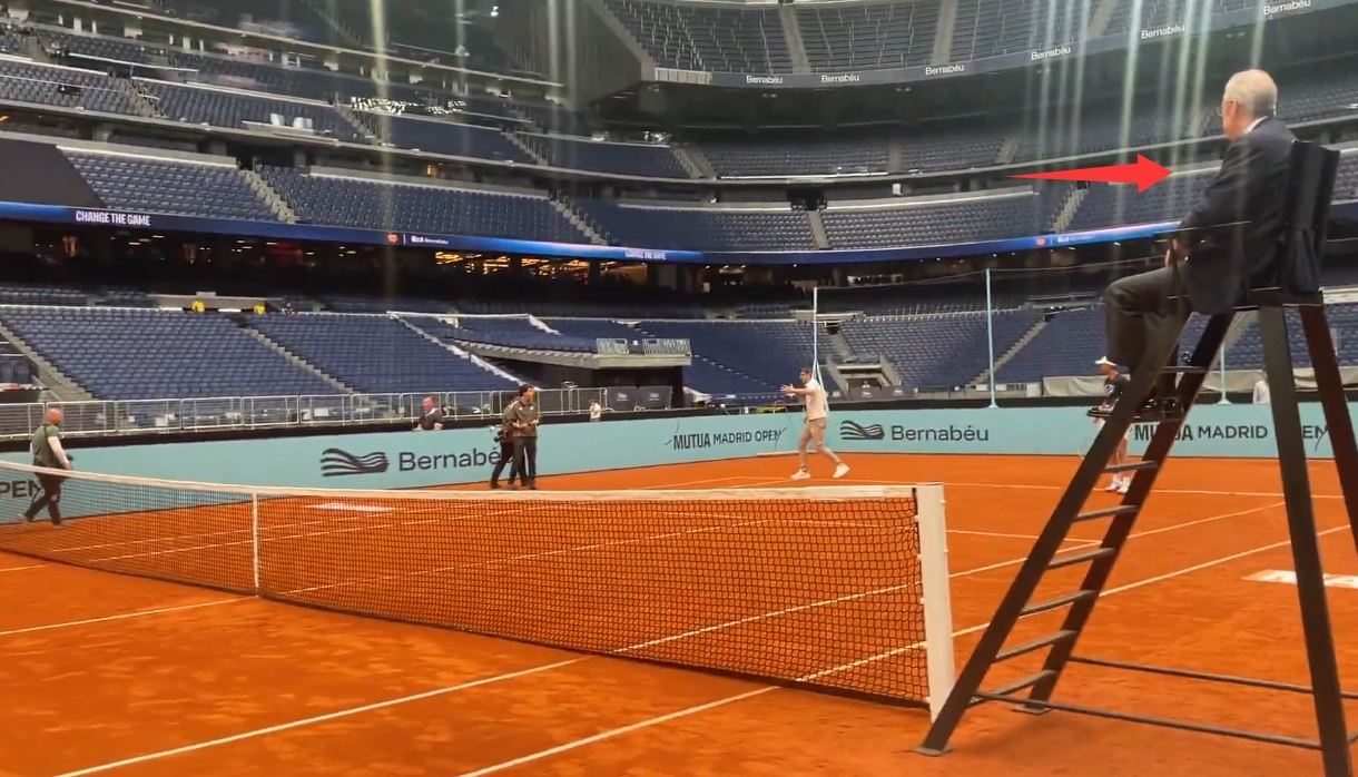 老佛爷担任主裁！伯纳乌上演网球赛，辛纳 贝林vs库尔图瓦 纳达尔