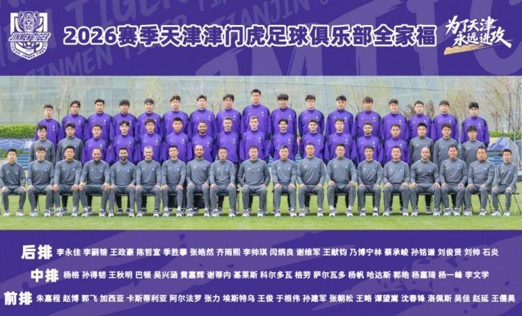 2026赛季天津津门虎足球俱乐部一线队全家福