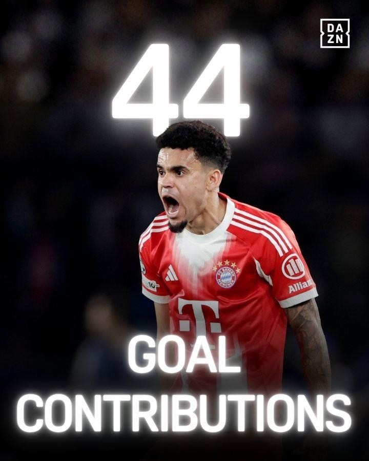 7000万太值了！迪亚斯对巴黎攻入关键球，赛季进球 助攻参与44球