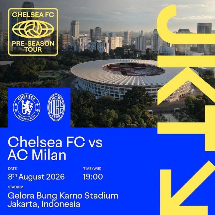 官方：切尔西8月8日与米兰在印尼进行季前赛，两队首次在亚洲碰面