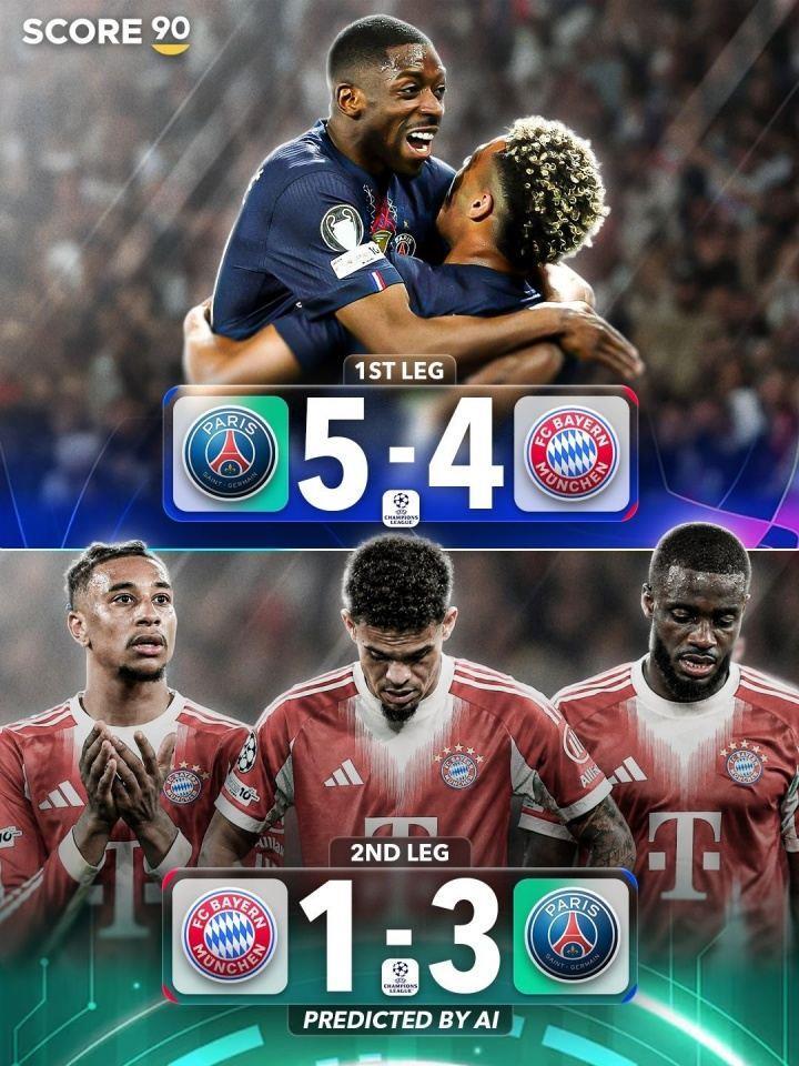 ChatGPT预测欧冠半决赛：次回合拜仁1-3巴黎，阿森纳1-0马竞