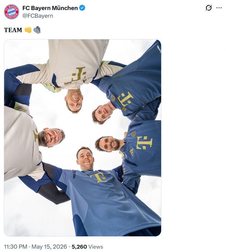 TEAM！诺伊尔、乌尔赖希续约，拜仁官方晒出门将团队合影