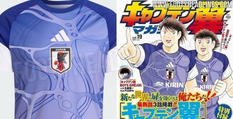 日本队世界杯赛前热身球衣谍照：设计灵感来源于《足球小将》