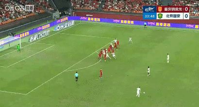 国安客场1-0领先铜梁龙！张稀哲任意球助攻法比奥破门